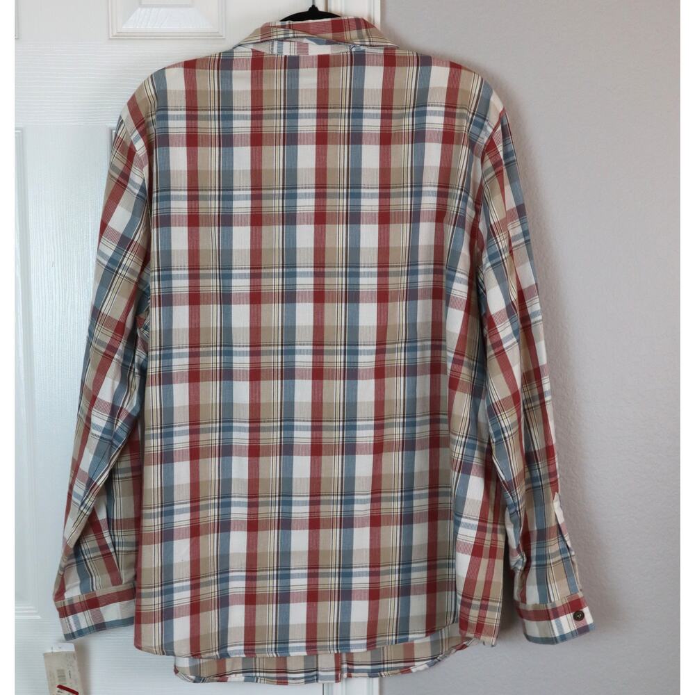 NWT Alfred Dunner Tartan Plaid Button Down Shirt Women Plus 20 Tunic Red Blue - Picture 7 of 8